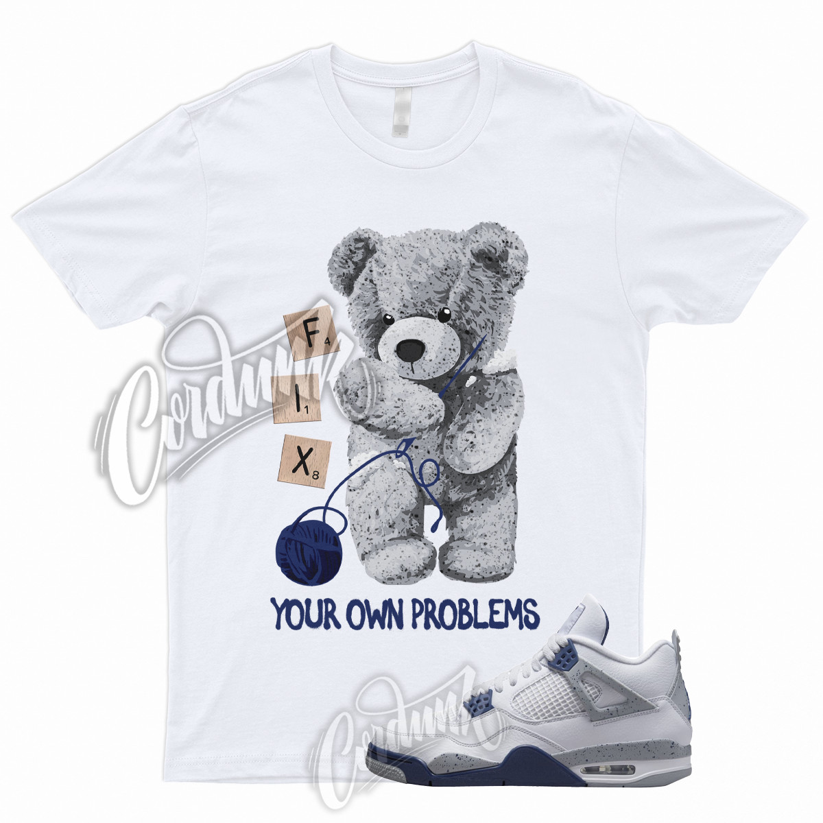 FIX T Shirt for 4 Retro White Midnight Navy Georgetown Light Smoke Grey Red gallery