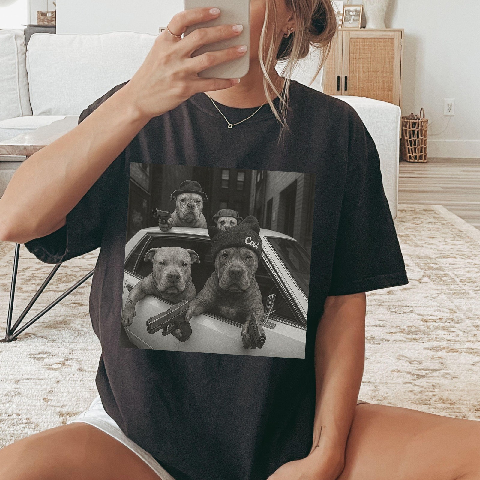Funny Dog Meme Shirt Unisex Oversized Vintage Graphic Tee