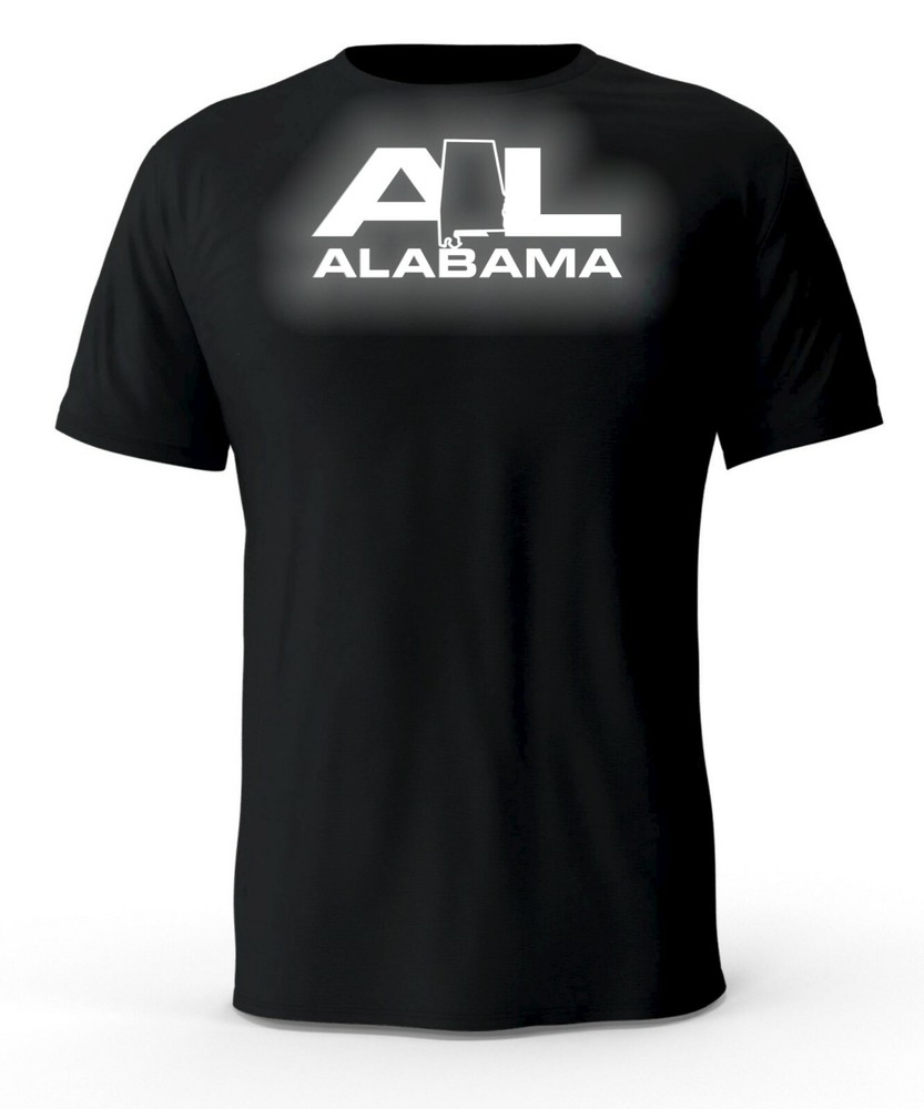 Alabama AL State Reflective Logo Black T-Shirt