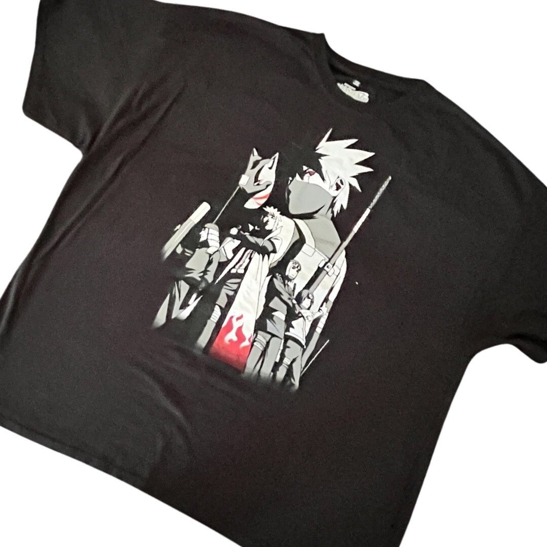 Stylish Naturo Shirt: Classic Anime Graphic for Men, Size 3X Trendy Black Top gallery
