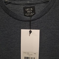 Level Ten Crew Neck Pullover Knit Shirt Men’s Size Small Gray Blue Long Sleeve