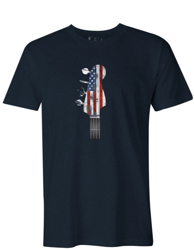 US Flag Bass Clef Patriotic Guitar Tee – Choose Your Size & Color!