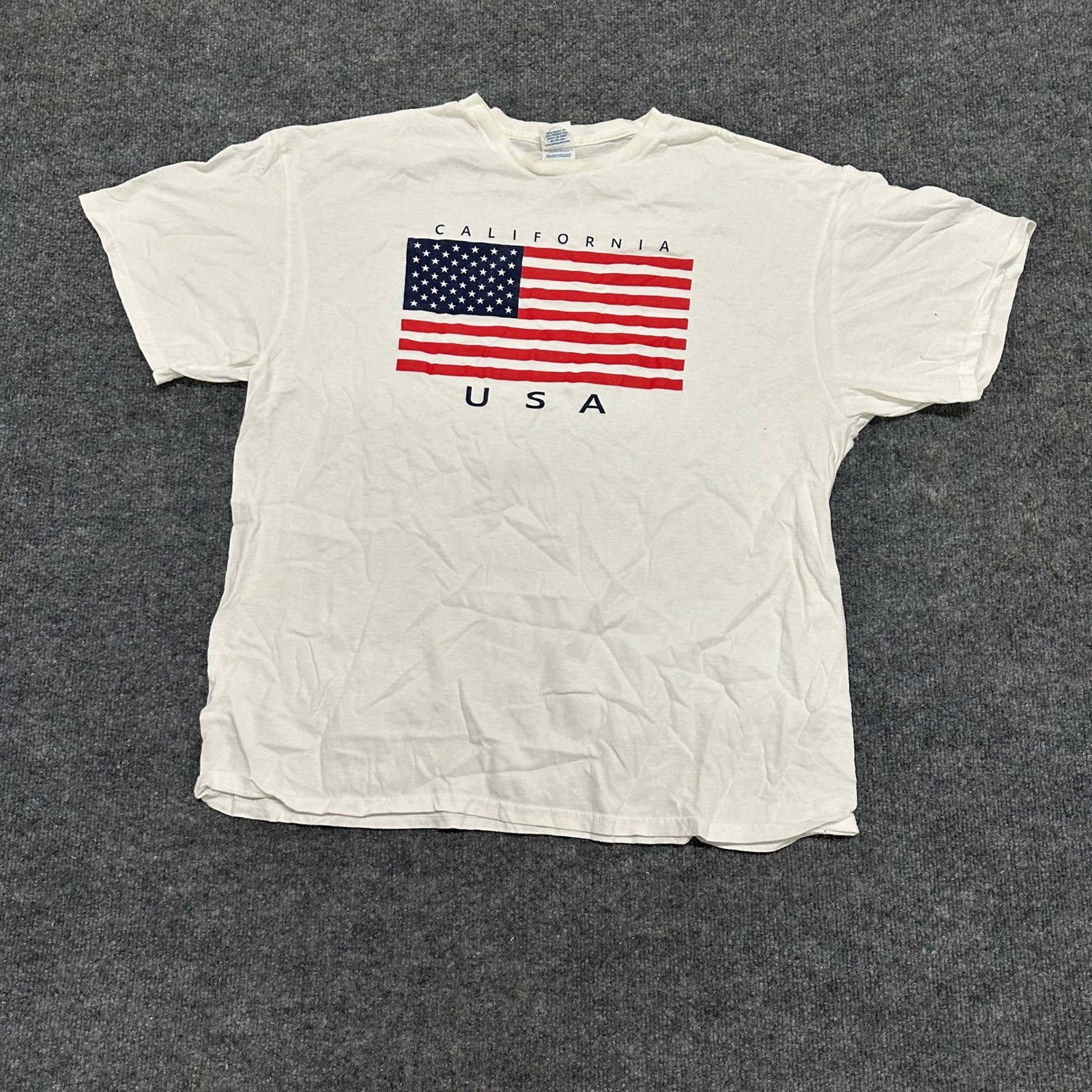 Delta Apparel T-shirt Mens Size XL White California USA American Flag Graphic gallery