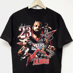 Lebron James Philadelphia 76ers graphic t-shirt vintage rap tee hip hop jersey
