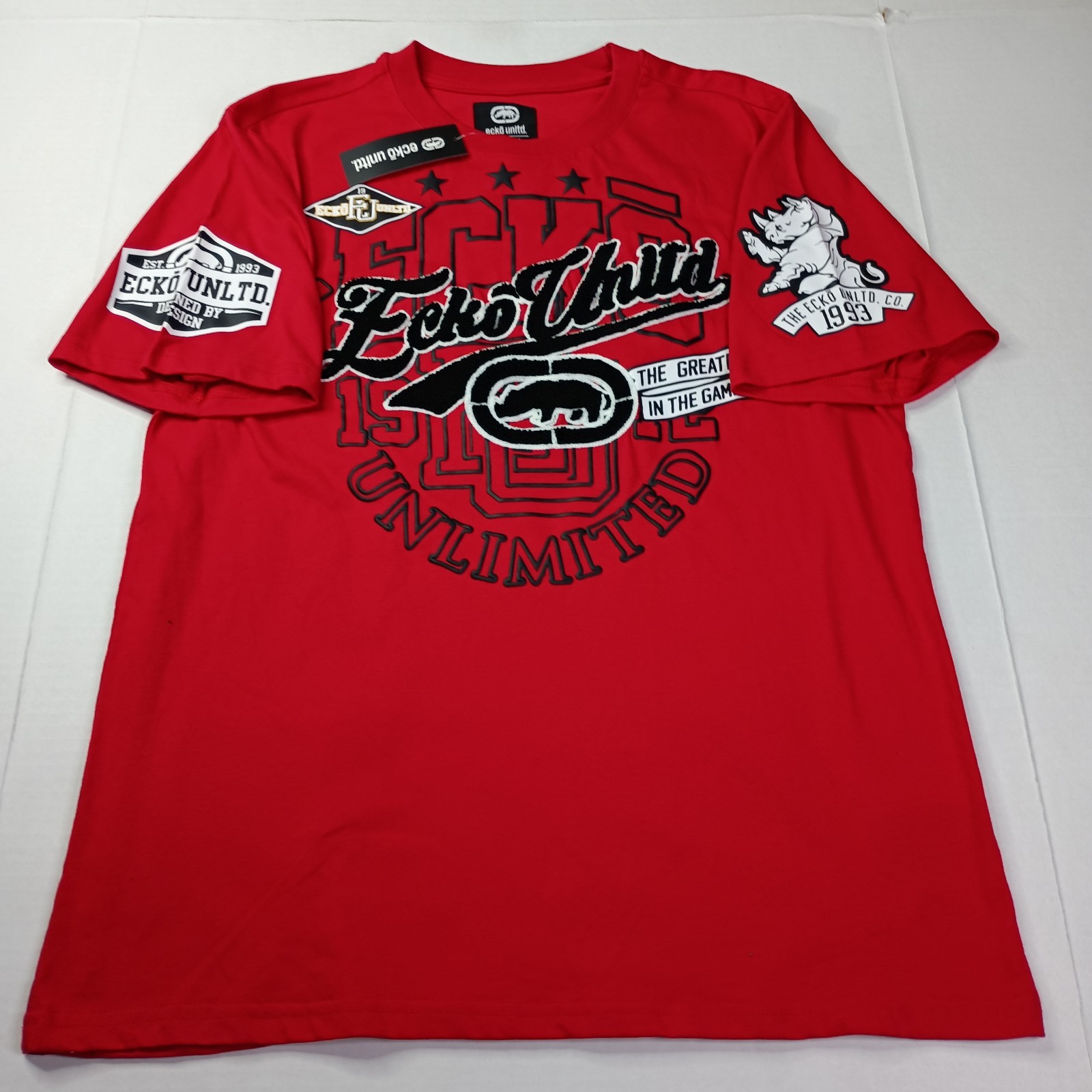 Ecko Unltd Graphic T-Shirt Men's Size M Medium True Red Short Sleeve Embroidered gallery
