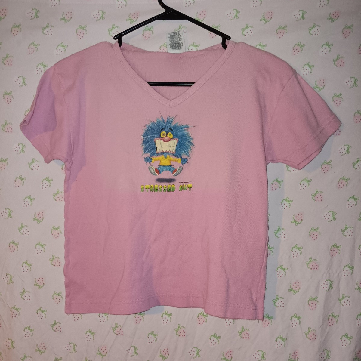 L.A.T Sportswear Pink Size L Crop Vintage Cute Monster Graphic T-Shirt gallery