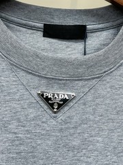 Prada Men’s Gray round-neck short-sleeved shirt size XXL