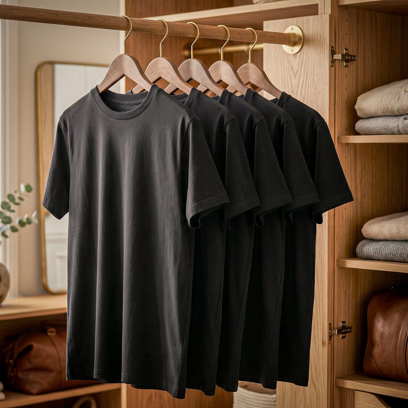 Men's 5 Pack Stars and Stripes T-Shirts | Plain Cotton Short Sleeve Multipack gallery