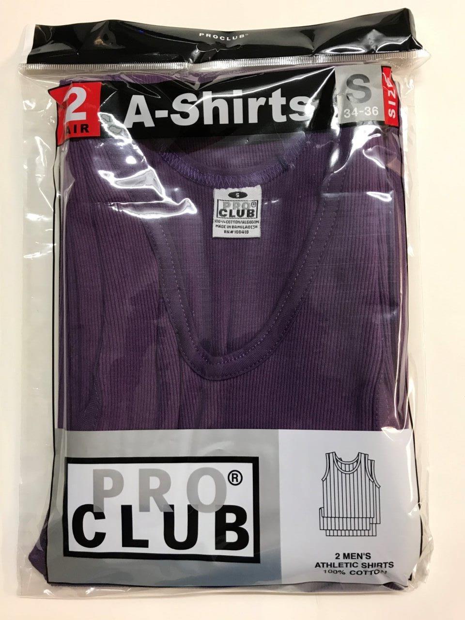 2 New PROCLUB MEN'S A-shirts Purple Tank Top Undershirts Pro Club SMALL-7XL 2PC gallery