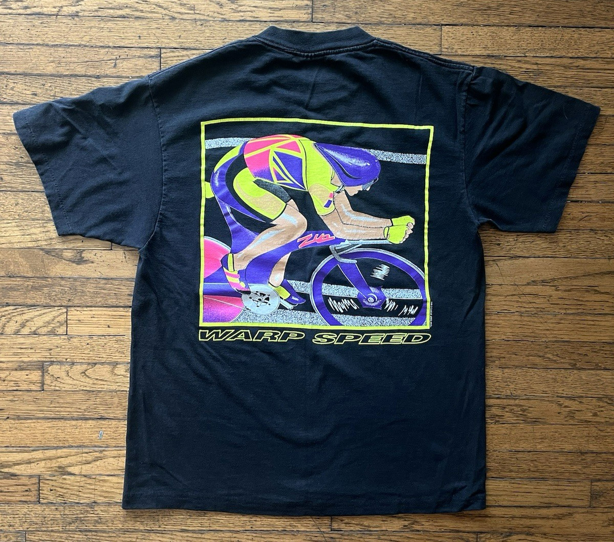 Vintage Team Issue Sports Warp Speed Bike Cycling 1992 Black T Shirt Medium gallery