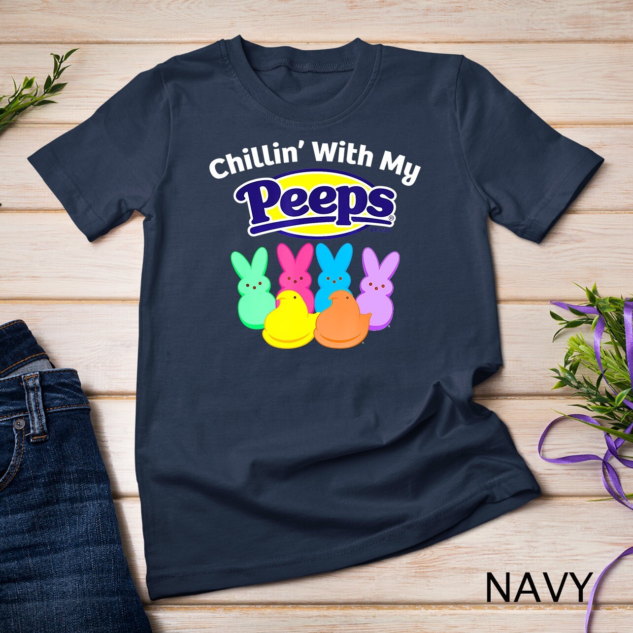 Peeps Easter Chillin' With My Peeps T-Shirt Unisex T-shirt gallery