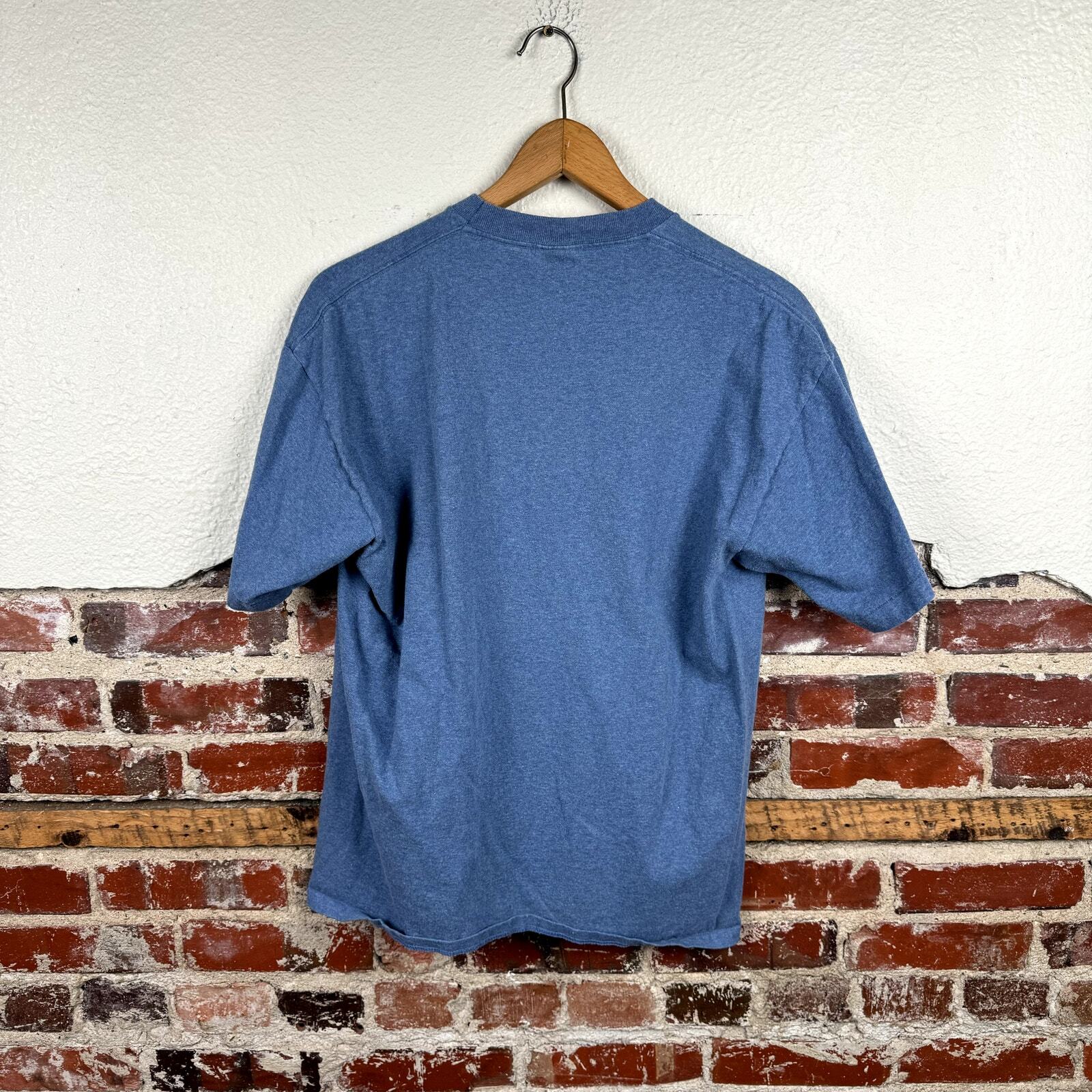 Vintage Seagrove Beach Shirt Sz Large Blue Short Sleeve Anchor Nautical USA 90s gallery