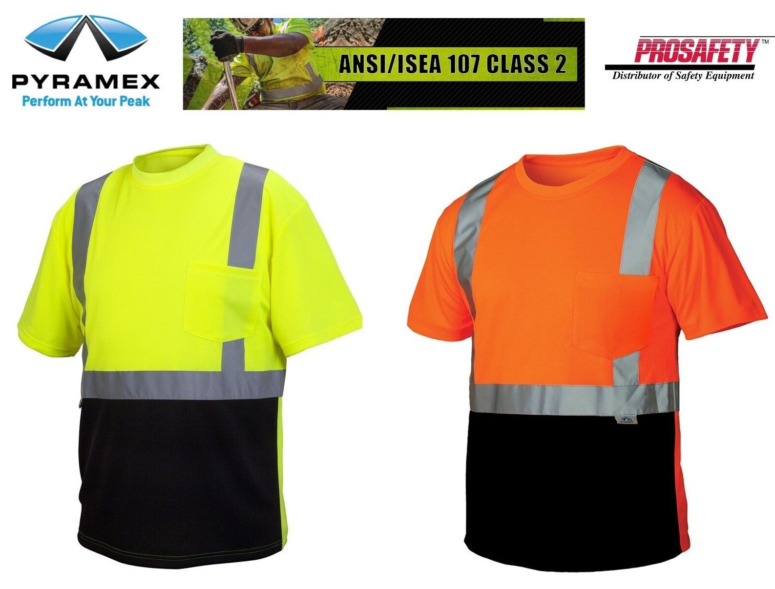 HIGH VISIBILITY ANSI ISEA CLASS 2 REFLECTIVE HI VIS ROAD WORK SAFETY T SHIRT gallery