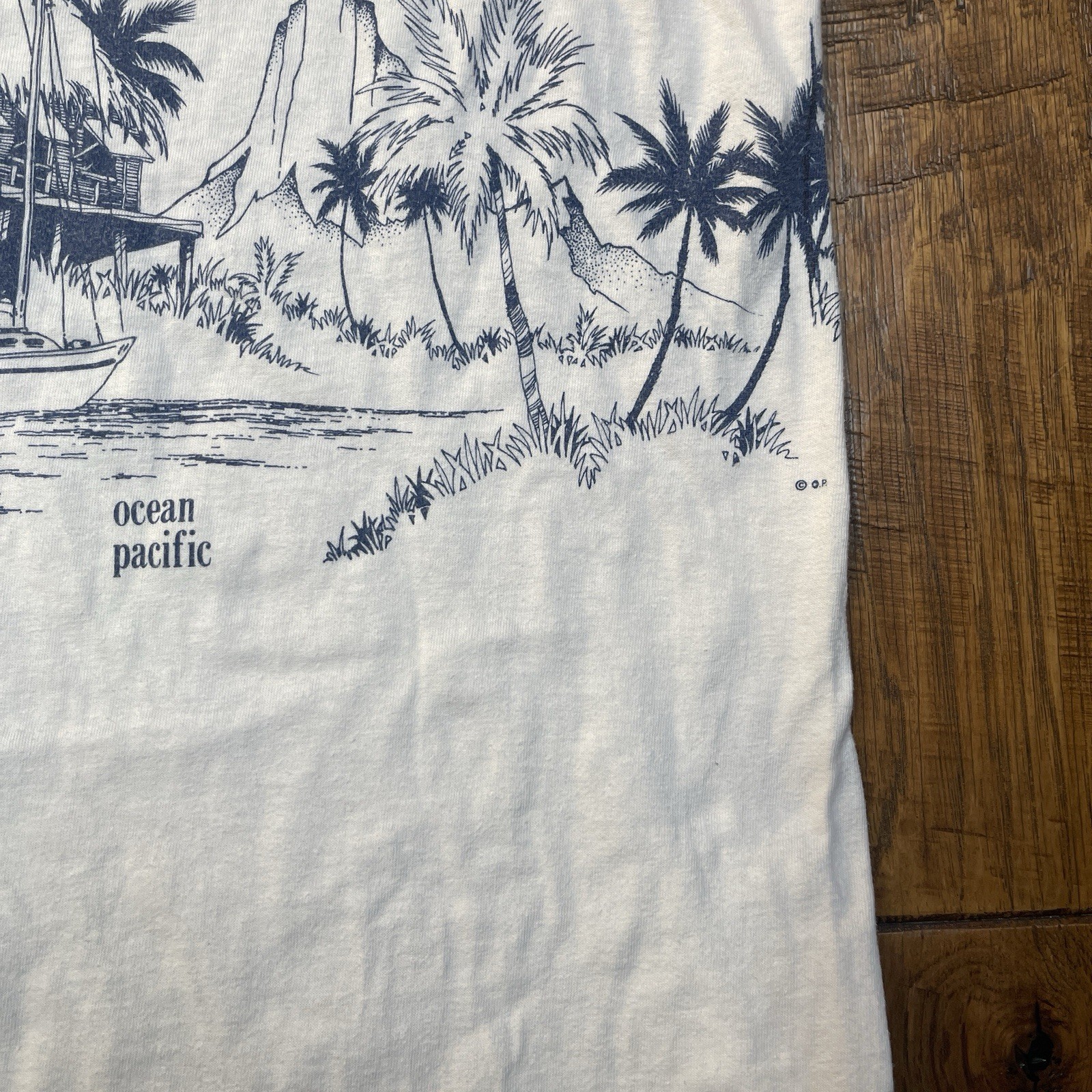 Vintage Ocean Pacific Aop Wrap Around Shirt Hawaii California Tee 80s gallery