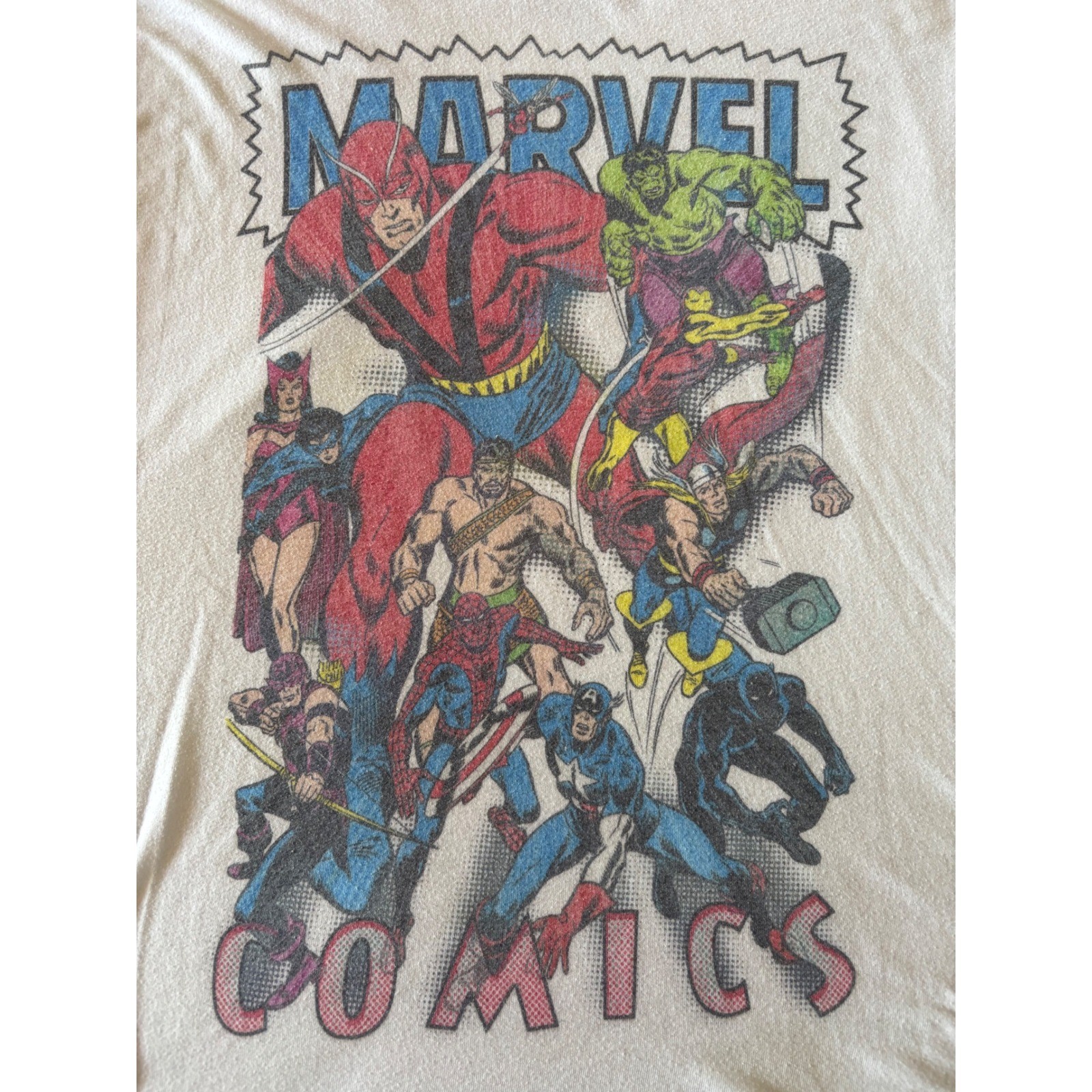 Marvel Comics Graphic T-Shirt Mens 2XL White Avengers Spider-Man Hulk Thor Tee gallery