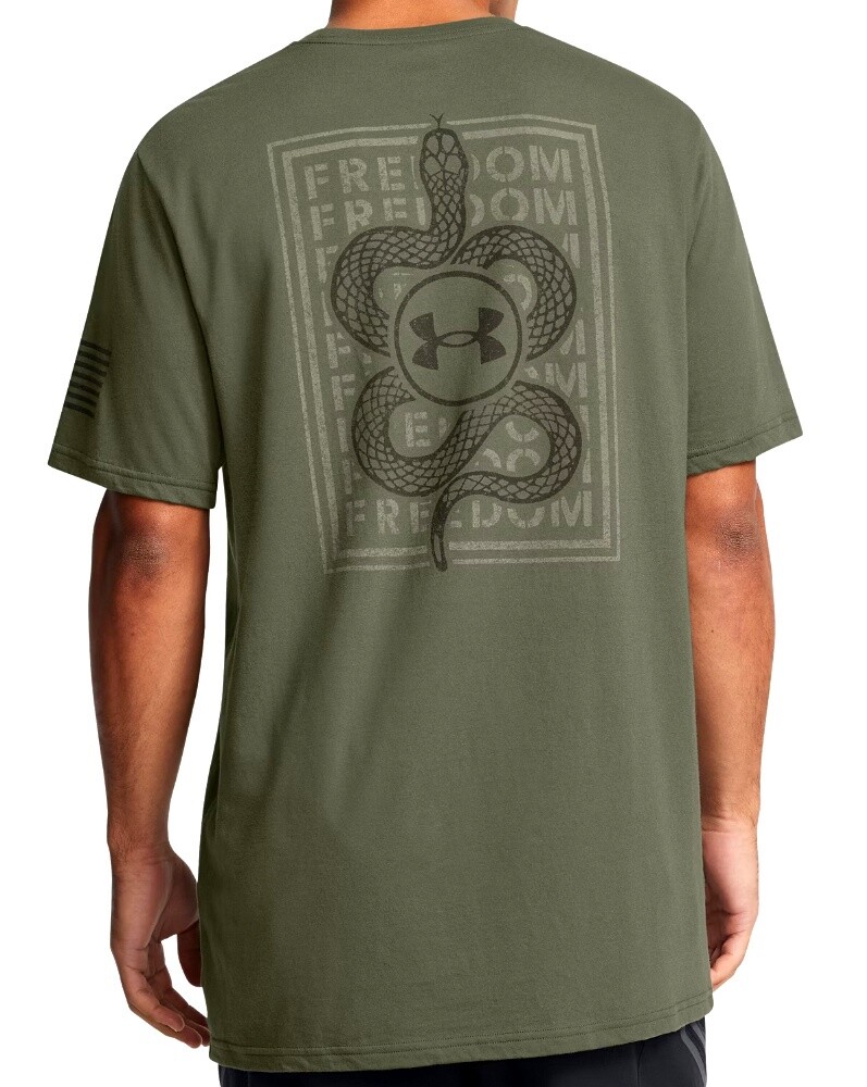 Under Armour 1386732 UA Men's Freedom Snake Graphic Cotton OD Green T-Shirt gallery