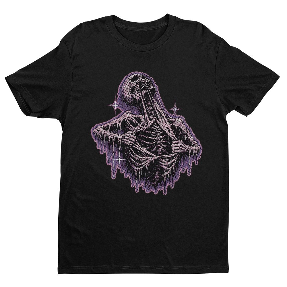 Retro Skeleton Ripping Rip Cage 90s Unisex T-shirt | Skull Lover Gifts for Men gallery
