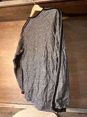 MACHINE PULLOVER LONG SLEEVE RIBBED SHIRT SIZE LARGE GRAY 100% COTTON TEXTURED