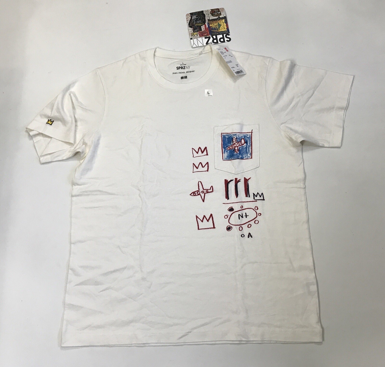 Jean-Michel Basquiat T-Shirt Uniqlo SPRZ NY Tee Sz L Rage NWT Rare Off White gallery