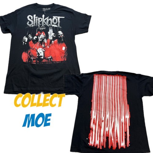 Slipknot Self-Titled Album Cover Art Heavy Metal Band Tee Large Barcode On Back