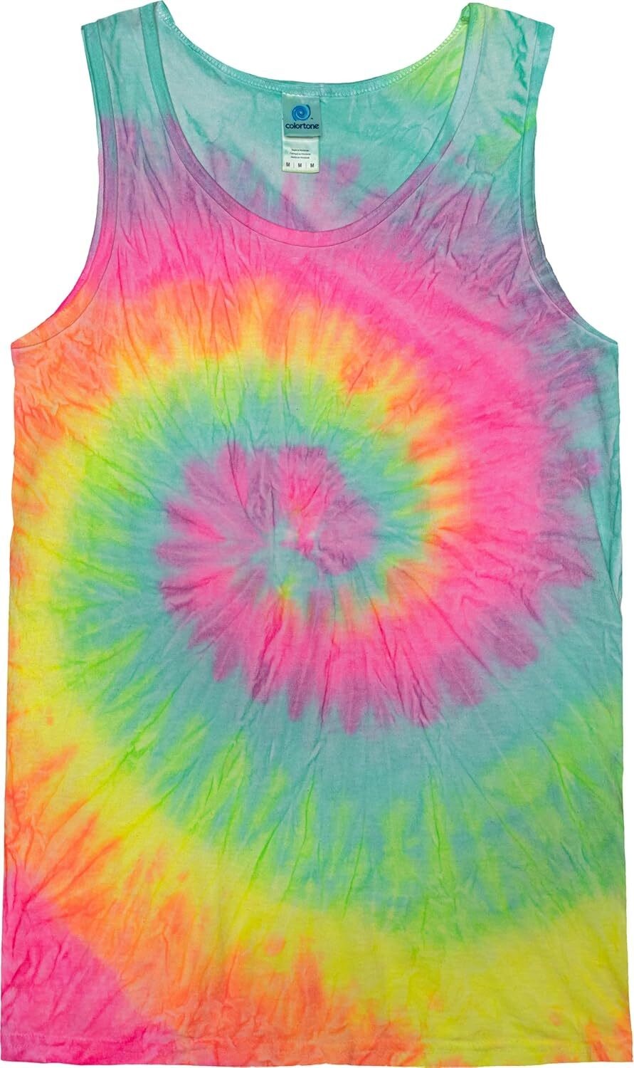 Unisex Tie Dye Tank Top Sleeveless 100% Cotton Summer Beach Shirt Hand Dyed gallery