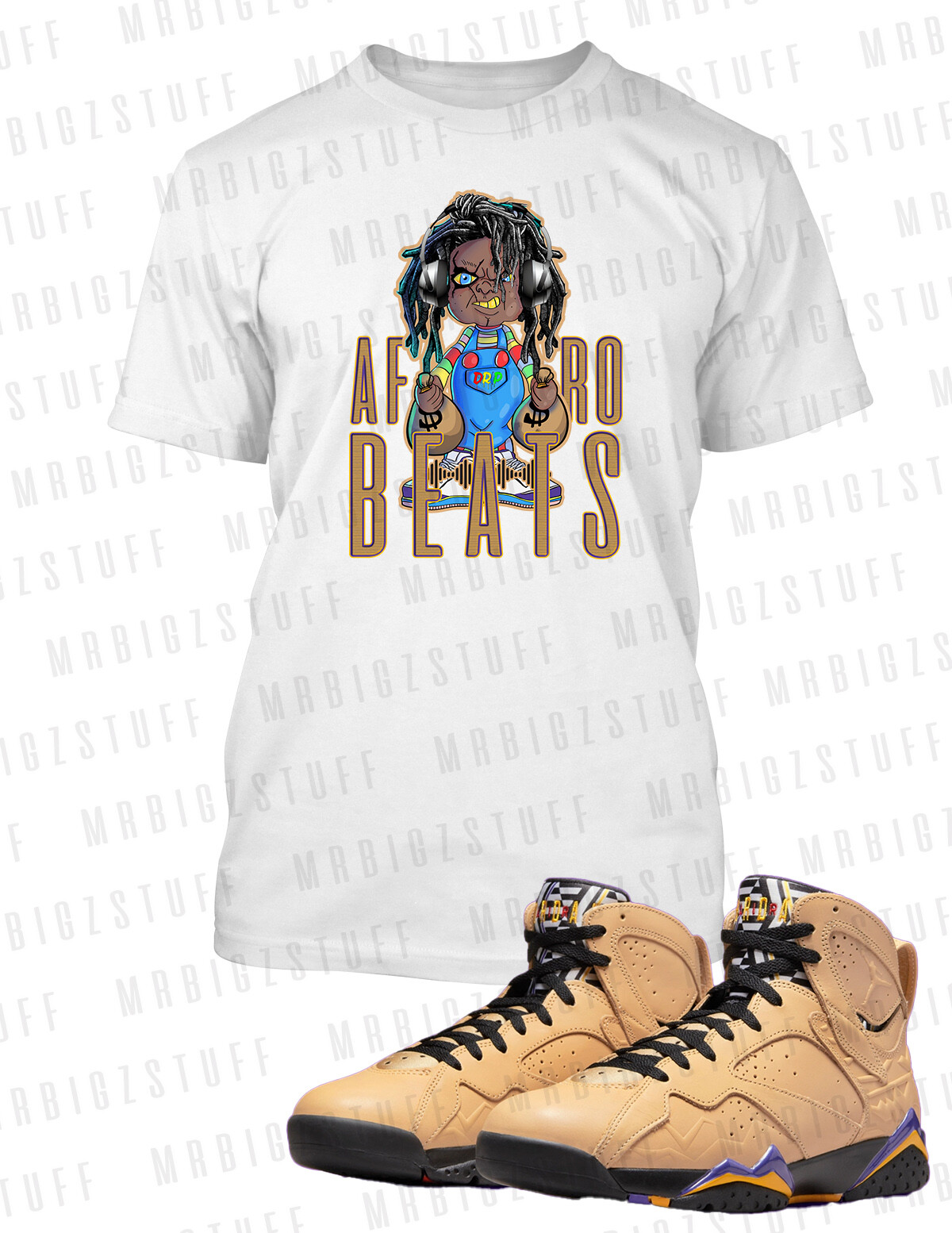 Chucky Dreads Graphic Sneaker Tee Shirt To Match J7 Afro Beats Pro Club Shaka T gallery