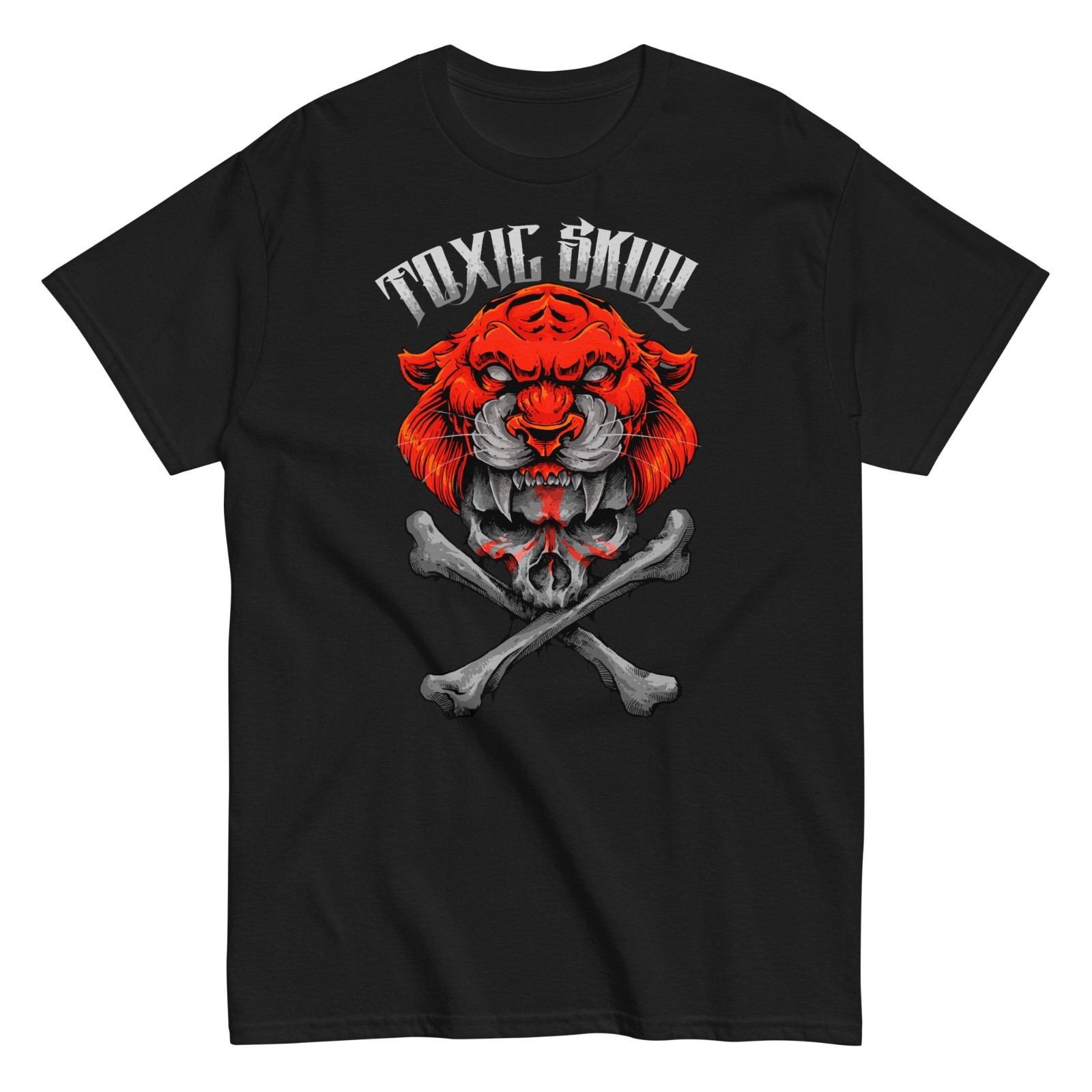 New Mens Trendy T-Shirt “Death Tiger” Black White S, M, L, XL, 2XL, 3XL, 4XL