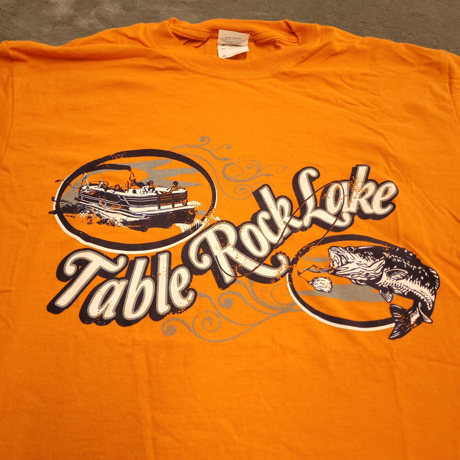 Table Rock Lake Ozarks Big Bass Largemouth Medium Logo Fishing Shirt Boating MO gallery