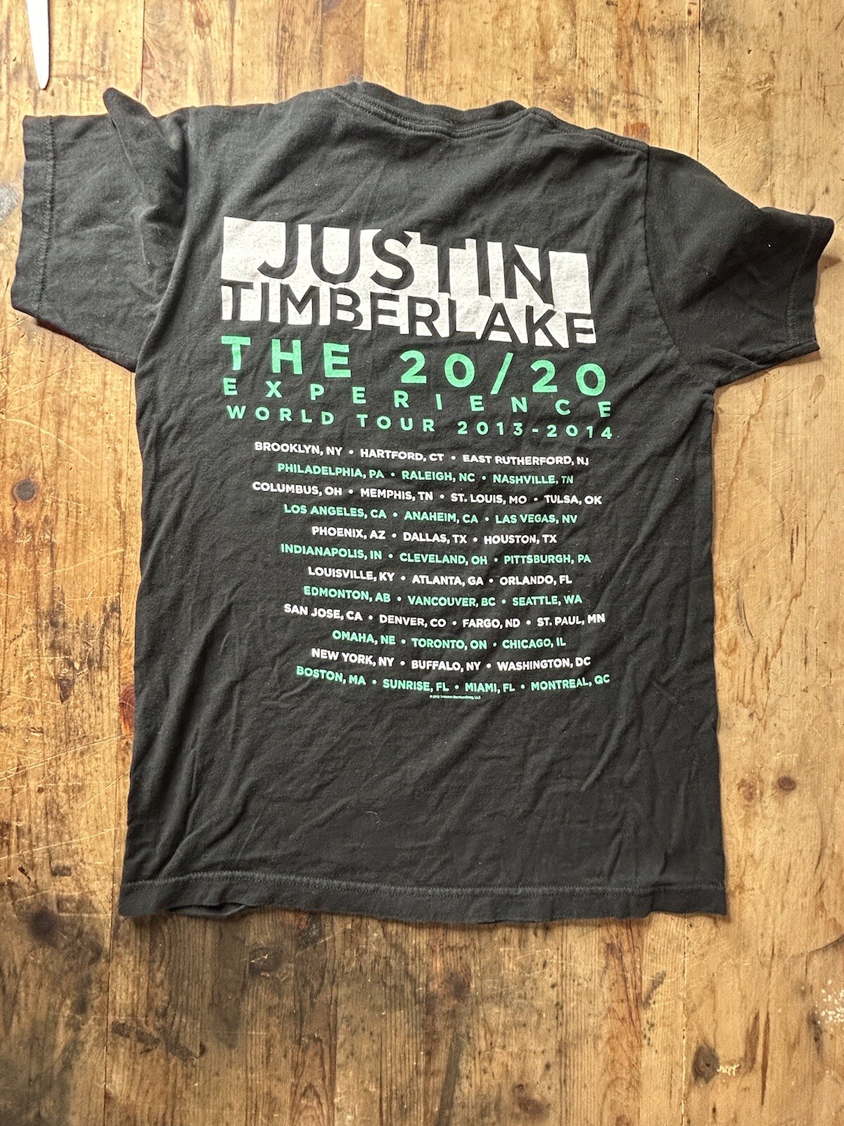 justin timberlake 20/20 experience Tour 2013-2014 Concert Shirt Size small S gallery
