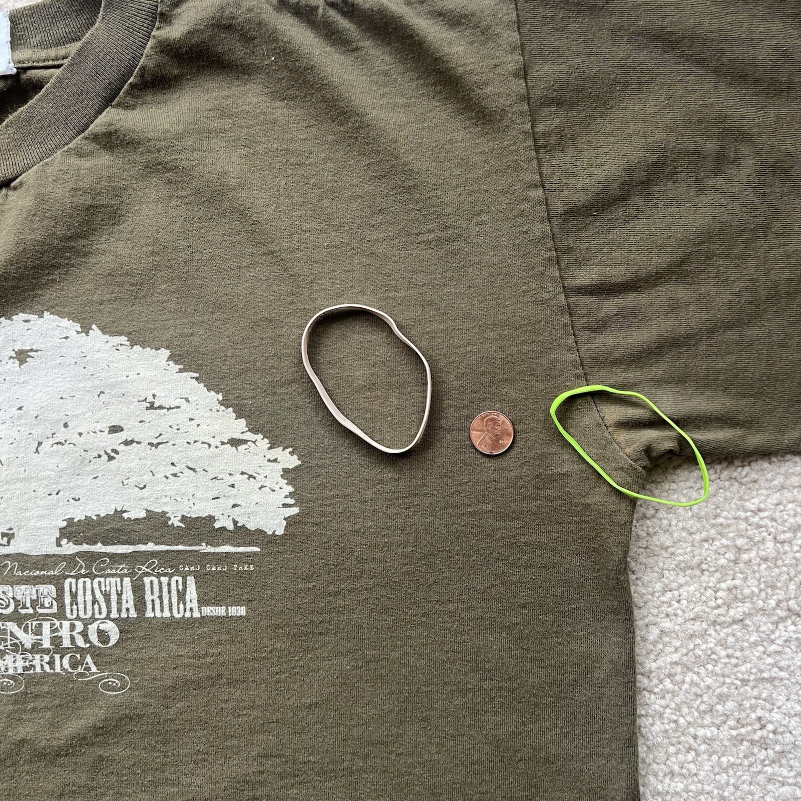 Vintage Vanguard Costa Rica Guanacaste Tree Graphic T-Shirt Olive Green Large gallery