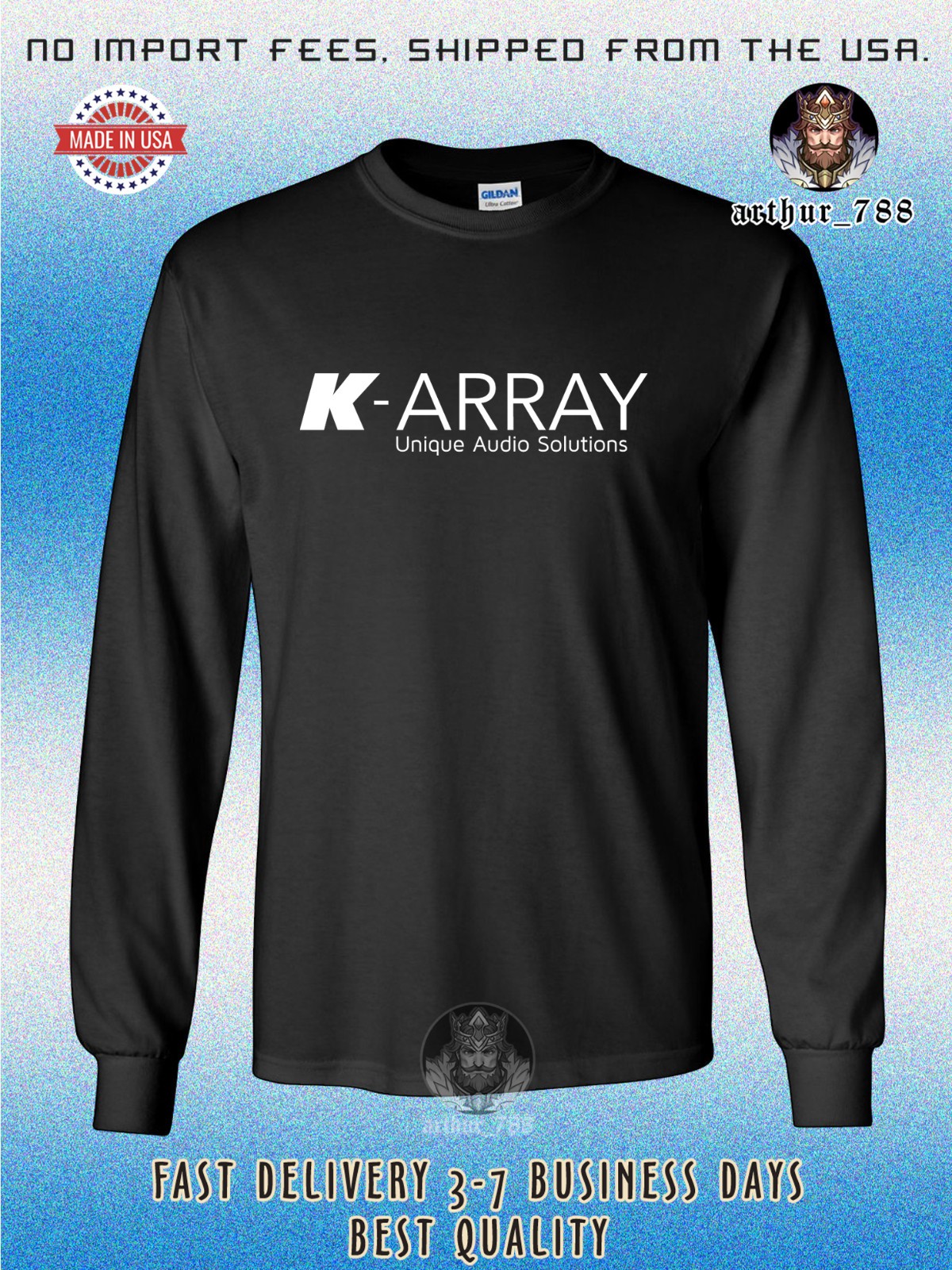 K-ARRAY Audio Logo Men's Long Sleeve T-Shirt American Size T-Shirt gallery
