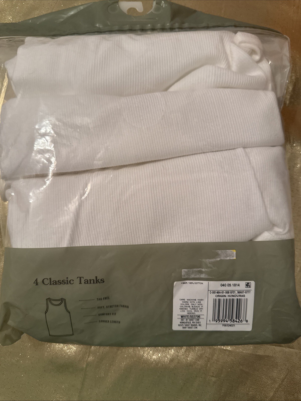 NWT Goodfellow Men's 4 Pack Classic Ribbed Cotton Tanks White Size Small 34-36" gallery