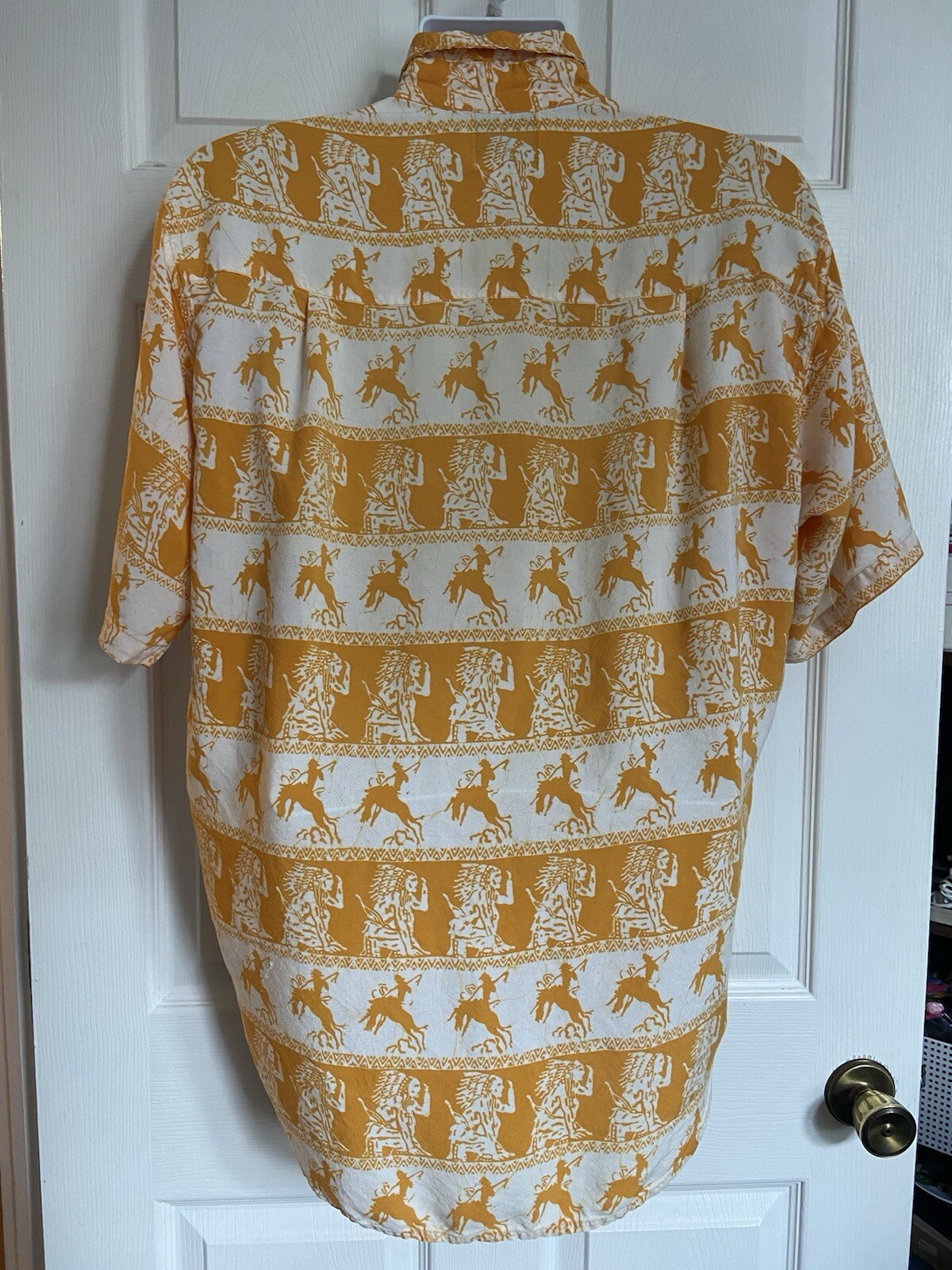 Vintage What's Happening Primitive Heat Tribal Hawaiian Button Shirt - Men's L gallery
