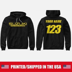 CUSTOMIZED SUZUKI FACTORY RACING MOTOCROSS HOODIE YOUR NAME AND NUMBER RM RMZ