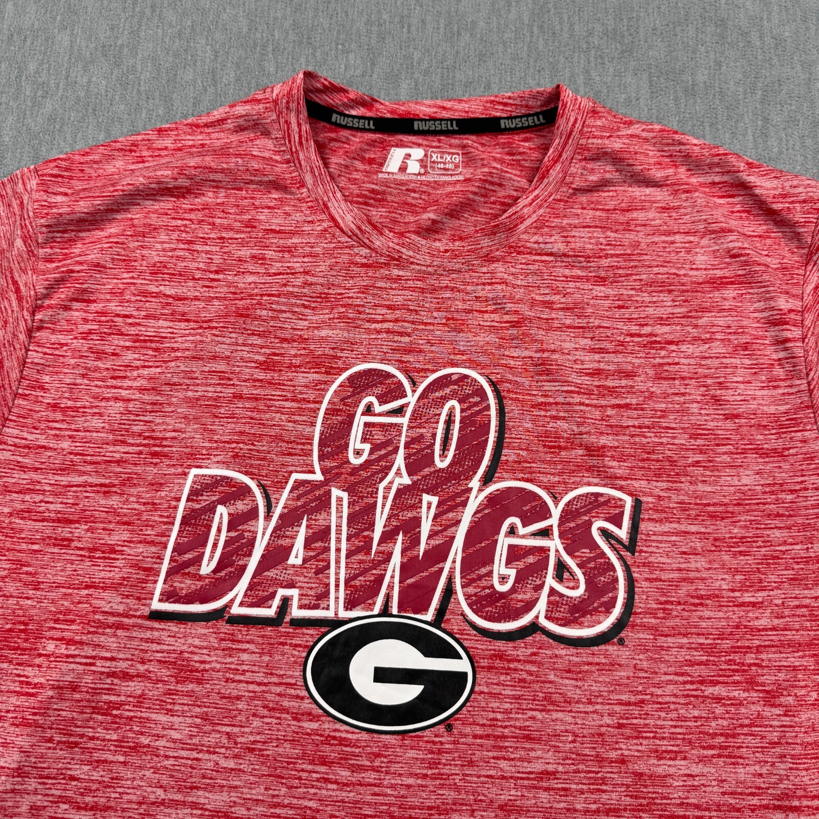 Georgia Bulldogs T Shirt Men XL 46/48 Red Go Dawgs Graphic Russell Athletics Tee gallery