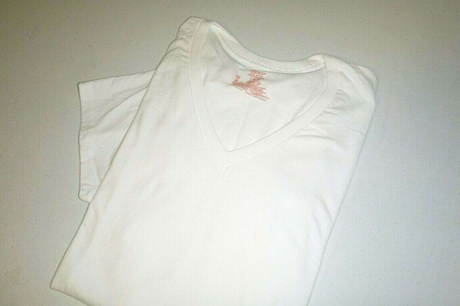 hanes mens shirt cotton comfort classic fit V-neck t-shirt Undershirt sz: small