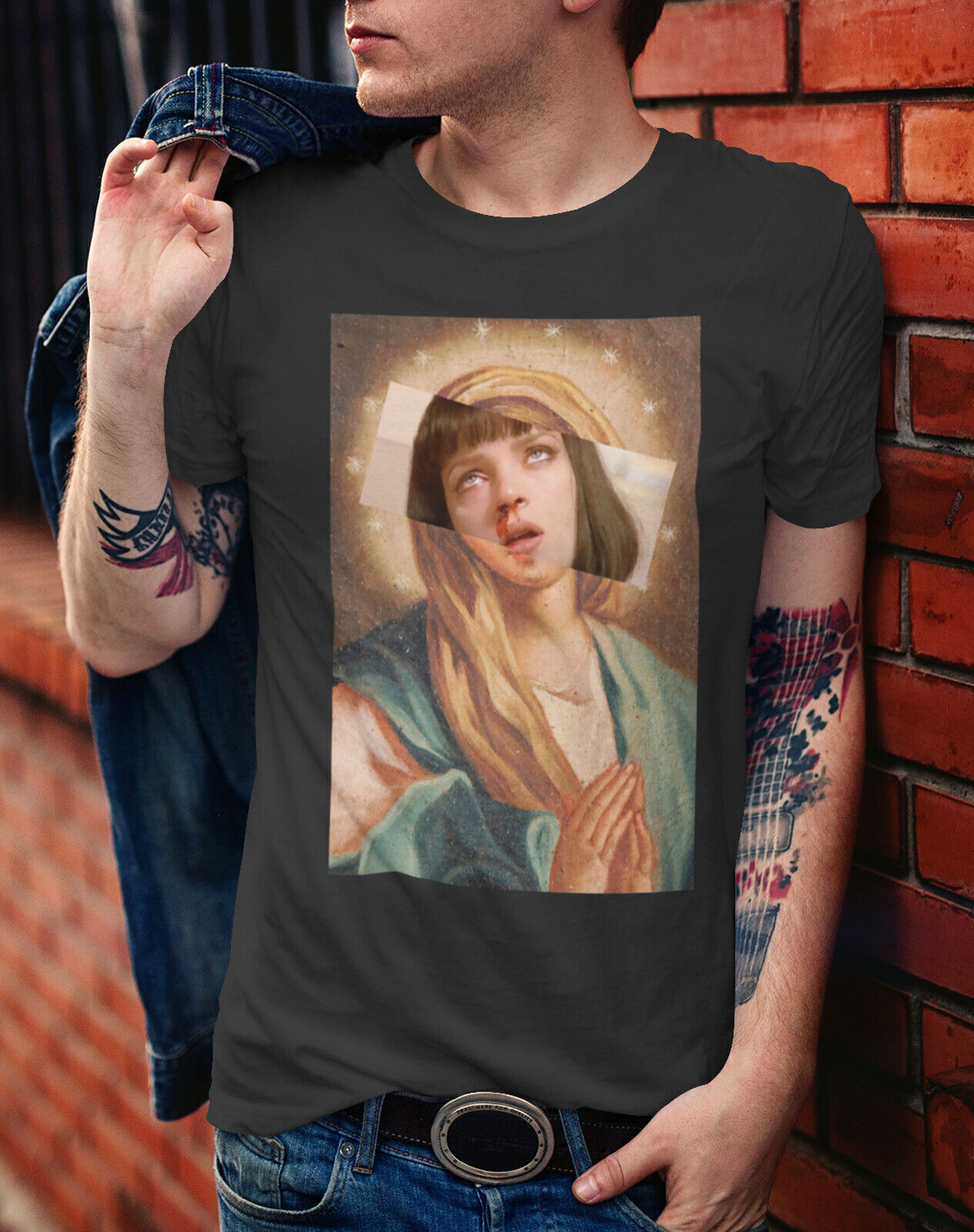 Virgin Mary Uma Thurman Unisex Tshirt Pulp Fiction Mia Wallace Film Tarantino