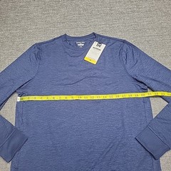 Members Mark Mens Top Medium Size Blue Long Sleeves Pullover w Zip Pocket