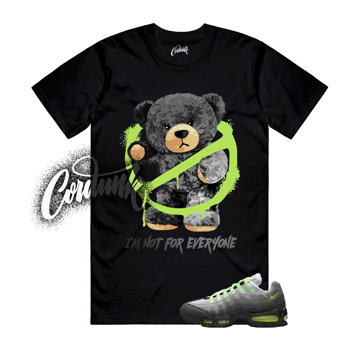 Air Max 95 Big Bubble Neon Black Yellow Cool Grey 2025 T Shirt Match NOT