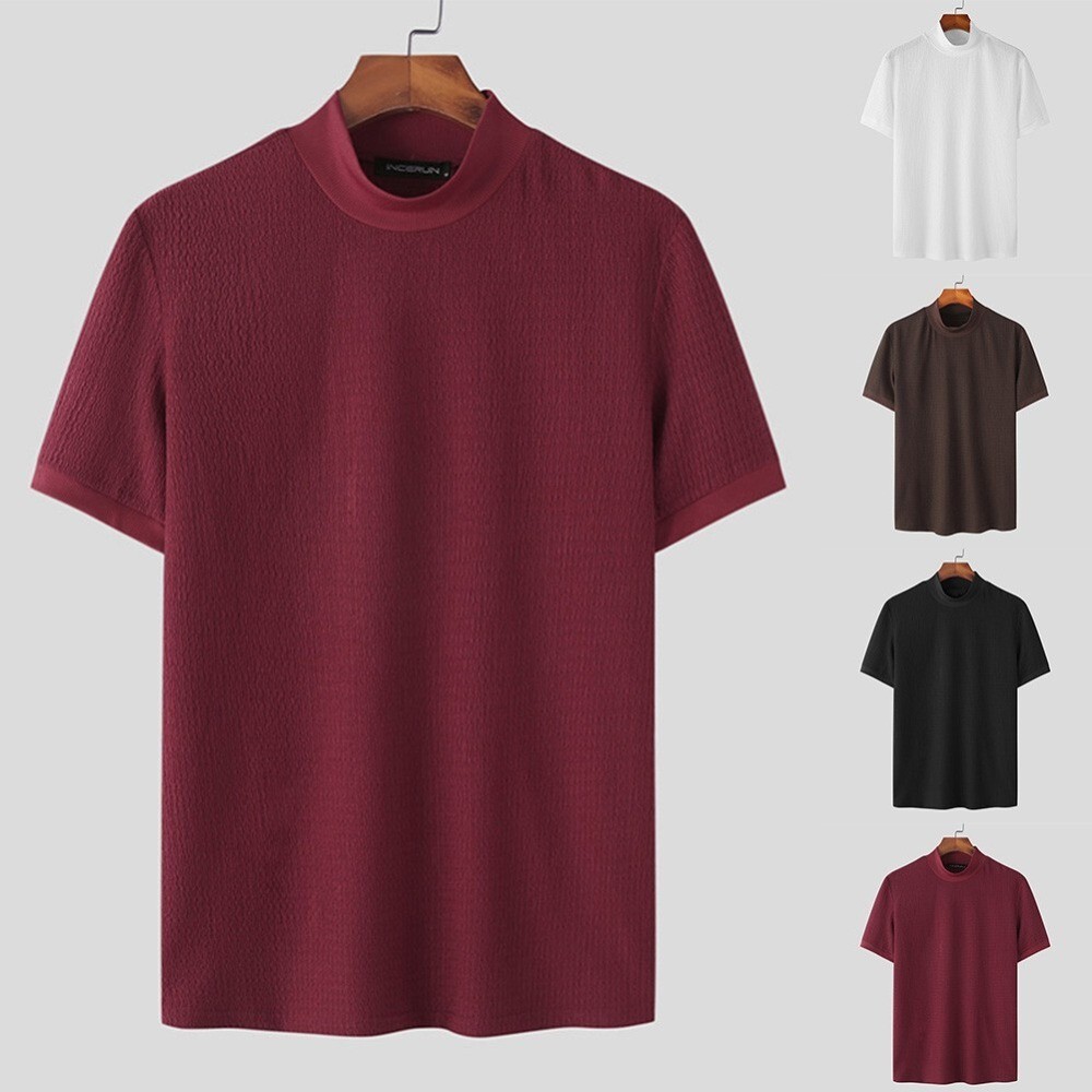 Mens KnitwearT-Shirts Mock Neck Sweater T-Shirt Turtleneck Undershirt gallery