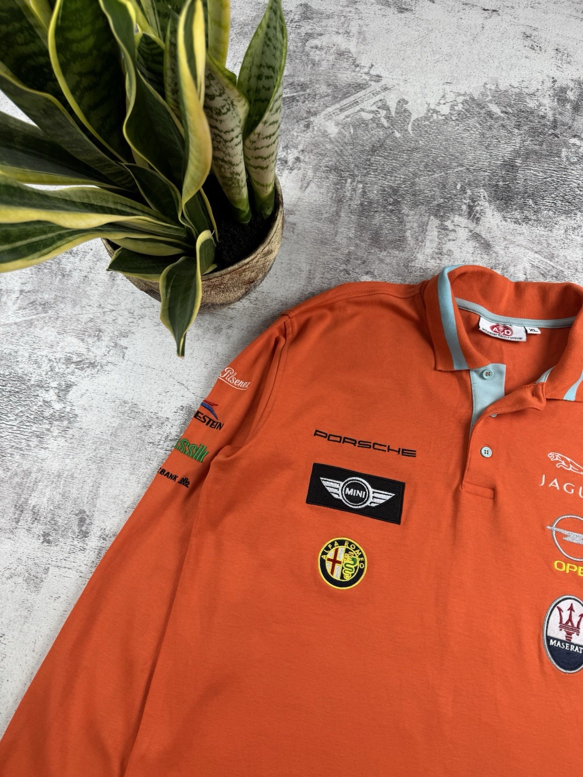 AVD Porsche Jaguar Maserati 2009 XL Grand Prix Racing T Shirt Long Sleeve Orange gallery