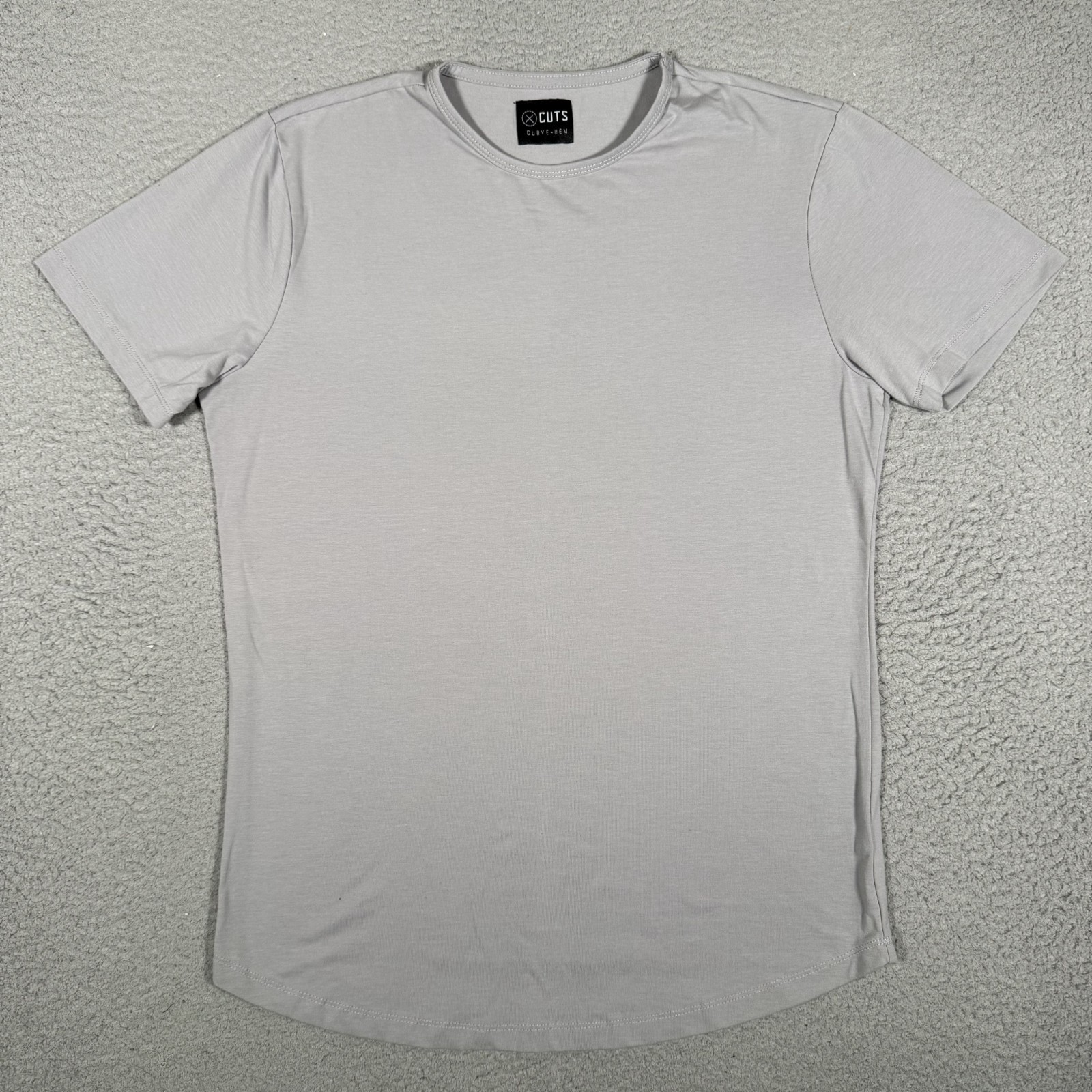 Cuts Clothing Shirt Mens Medium Gray Curve Hem Pyca Pro Casual Preppy Logo