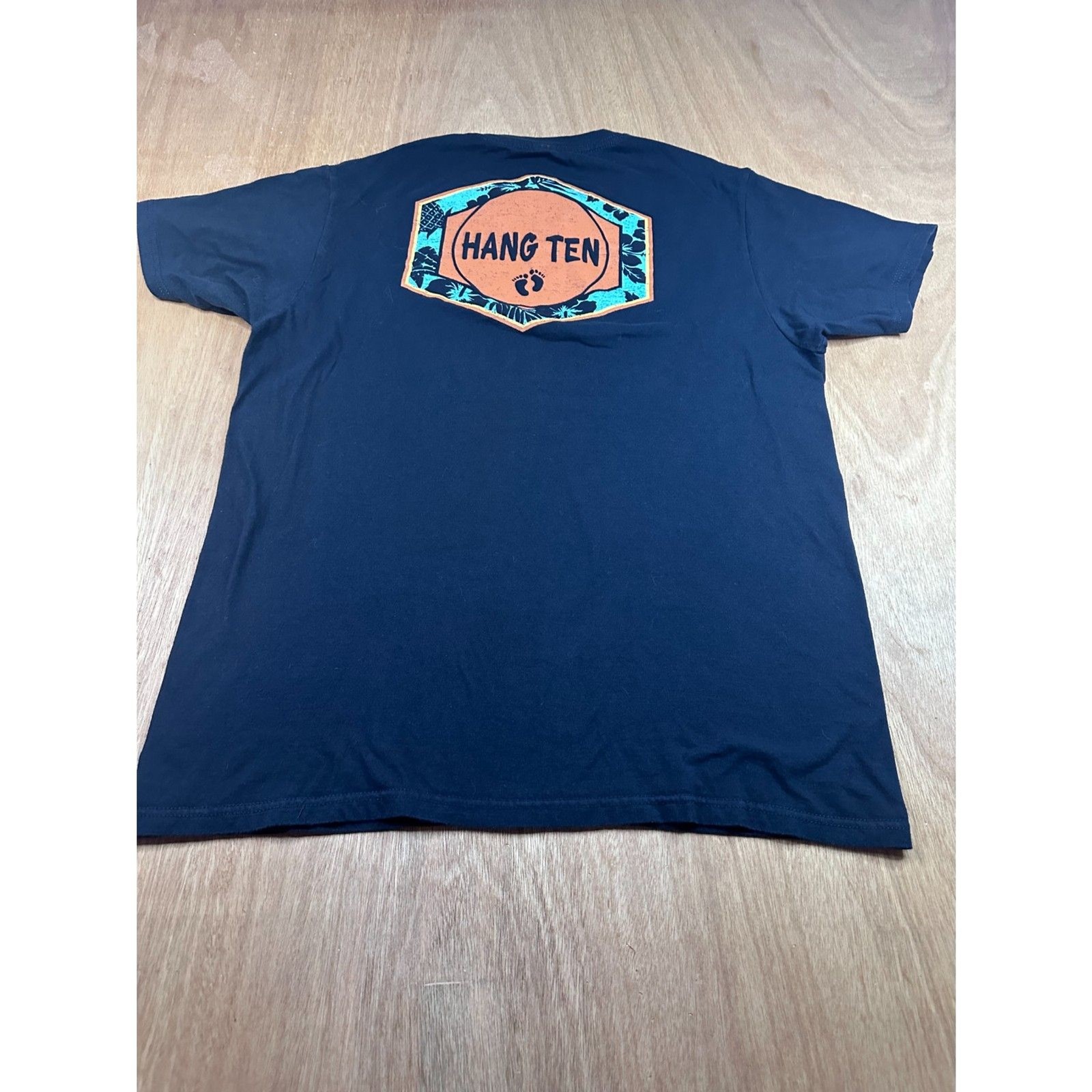 Hang Ten Black Logo T Shirt Mens XL Surf Skate Casual Graphic Tee gallery