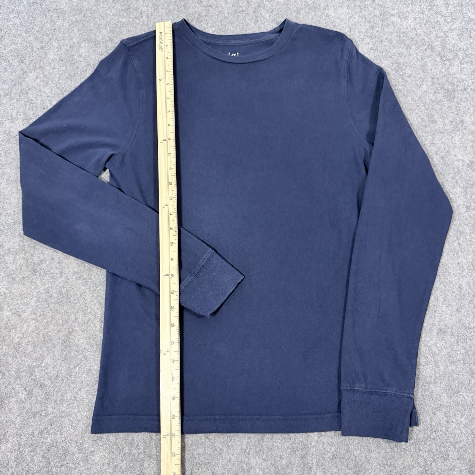 George Casual Long Sleeve Crew-Neck T-Shirt Men's Size Small (34-36) Navy Blue gallery
