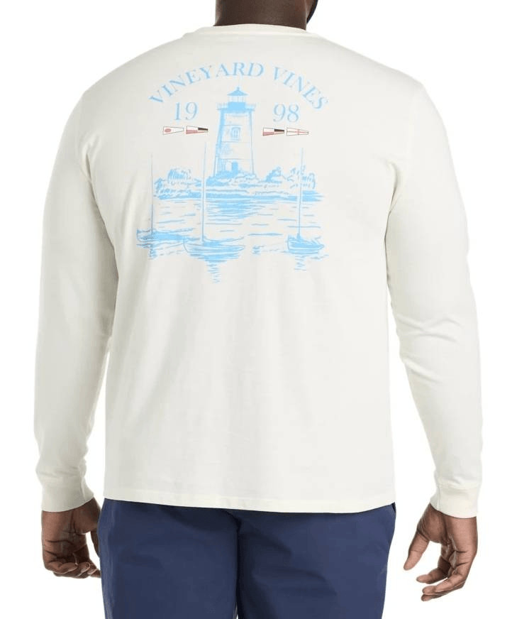 Vineyard Vines T Shirt Mens 4XB Long Sleeve Pocket Light House Nautical Preppy B gallery