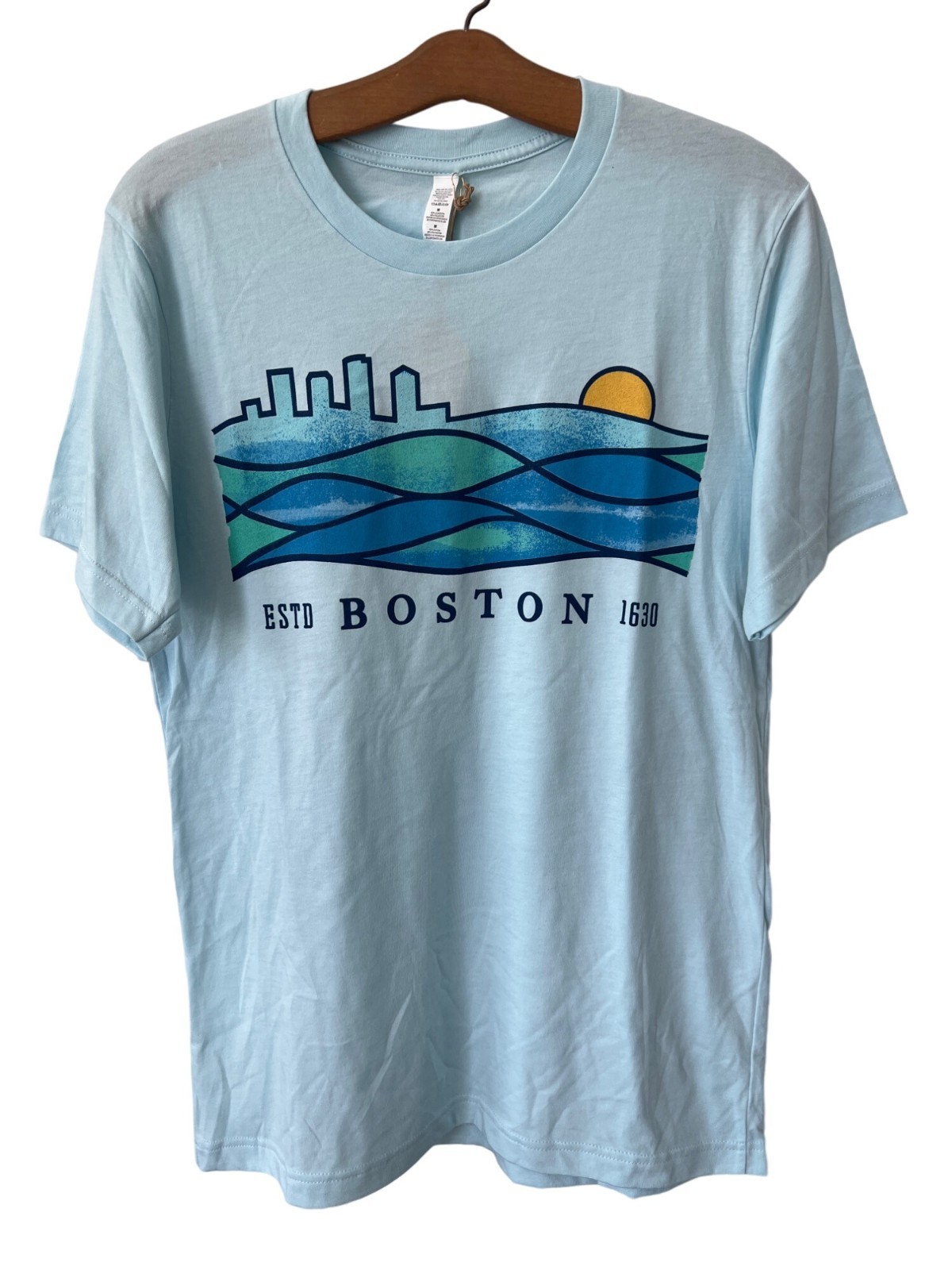 Good Land Supply Co. Graphic Tee Medium Boston 1630 Ice Blue Cotton Blend NEW gallery