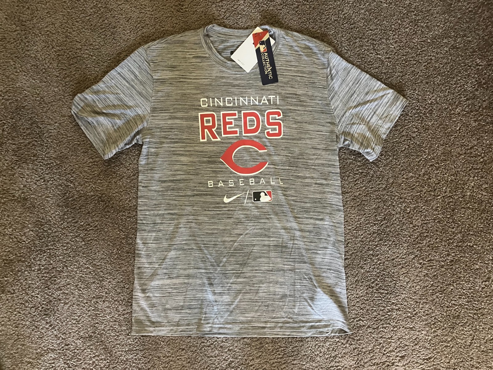 Cincinnati Reds Nike Grey Dri-Fit MLB Baseball Shirt - Size Men's Medium gallery