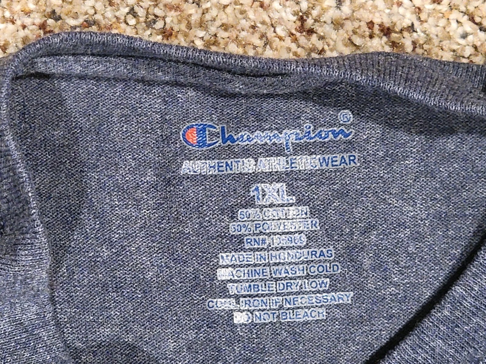 Mens Champion Cotton Poly Blend LOGO Blue Short Sleeve T Shirt 1XL gallery