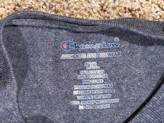 Mens Champion Cotton Poly Blend LOGO Blue Short Sleeve T Shirt 1XL
