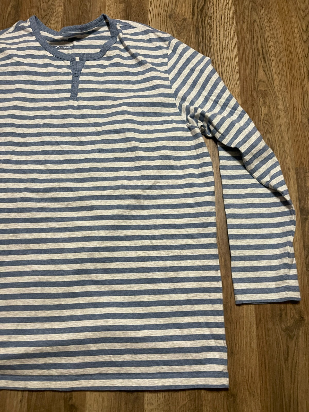 David Archy Shirt, Men's Size XL, Blue White, Striped, Long Sleeve, Henley gallery